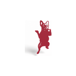 Chien bulldog  suspendre - rouge framboise - 100% inox