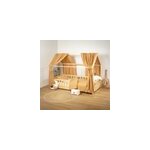 Ciel de lit cabane gaze coton duo camel