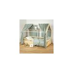 Ciel de lit cabane gaze coton duo vert Ciel de lit cabane gaze coton duo vert