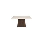 Cinno - table basse carr� 75 cm en marbre et bois massif brun