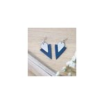 Clous d'oreille triangle en cuir marine