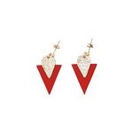 Clous d'oreille triangle en cuir rouge