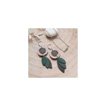 Coffret cadeau bijou vert boucles solaris et collier mini rve aventurine