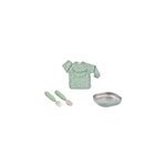 Coffret cadeau set repas couverts et bavoir vert sauge