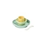 Coffret repas en silicone jaune et vert (4 pi�ces)