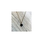 Collier agate noire plaqu or carrie