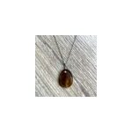 Collier alma il de tigre brune argent