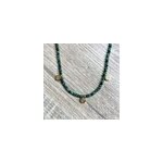 Collier c�leste m�dailles epidote verte