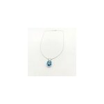 Collier cristal facett� bleu clair