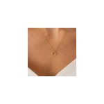 Collier dor - pendentif torsad rose