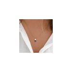 Collier femme - pendentif g�om�trique en verre bleu fonc�