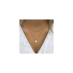 Collier fin double rang pierre amazonite