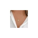 Collier fin avec perles de verre et chaine fine - jaune