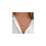 Collier fin avec perles de verre et chaine fine - rouge