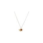 Collier ginkgo ambre et argent