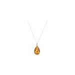 Collier goutte d'ambre argent