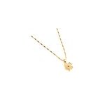 Collier lucky en acier inoxydable dor� tr�fle et verre