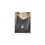 Collier maille acier inoxydable v�ritable fleur d hortensia bleue