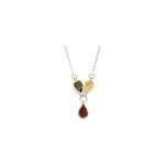 Collier moderne argent ambre multicolore