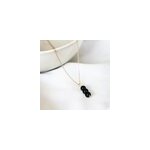 Collier obsidienne camelia or