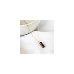 Collier oeil de tigre camelia or