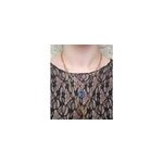 Collier th�r�sa en acier inoxydable et pierre fine de kyanite