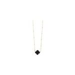 Collier trebol agate noire