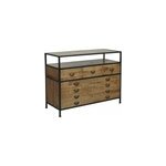 Commode 5 tiroirs bois marron - Commode 5 tiroirs bois marron -
