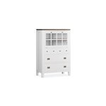 Commode 6 tiiroirs bronze bois blanc -