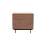 Commode en bois fonc noyer et mtal noir 3 tiroirs l81 cm manny