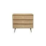 Commode en bois manguier massif et cannage rotin 3 tiroirs l90 cm acange