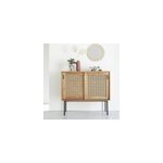 Commode en bois de mindi et cannage