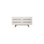 Commode finition blanc laqu� brillant 6 tiroirs l160 cm melka