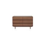 Commode finition bois fonc noyer 6 tiroirs l120 cm sanaa