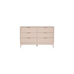 Commode rose poudr et mtal dor 6 tiroirs l120 cm giana