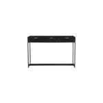 Console avec rangements 3 tiroirs noire et mtal l115 cm avidan