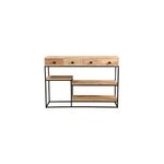 Console avec rangements 4 tiroirs en bois massif et m�tal noir l115 cm grenelle