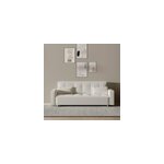 Copenhague - canap convertible 3 places en tissu bouclette blanc