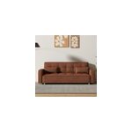 Copenhague canap� scandinave convertible 3 places en velours c�tel� terracotta