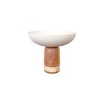Coupe  fruits blanche sur pied en bois