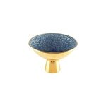 Coupe  fruits sur pied dore et bleue