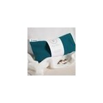 Coussin yeux lin lavande - bleu paon