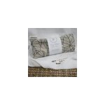 Coussin yeux lin lavande - monstera