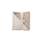 Couverture luxe fausse fourrure angora et gaze ray� galet (70 x 100 cm)