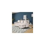 Coventry - canapé 3 places en tissu avec pouf beige Coventry - canapé 3 places en tissu avec pouf beige