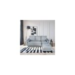 Coventry - canap 3 places en tissu avec pouf gris clair