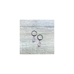 Créoles mini candy quartz rose argent Créoles mini candy quartz rose argent