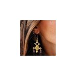 Croix d agadez boucles d oreilles violet