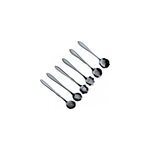 Cuillres  dessert fleurs assorties noires - lot de 6