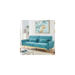 Cyano canap� convertible 3 places en velours bleu